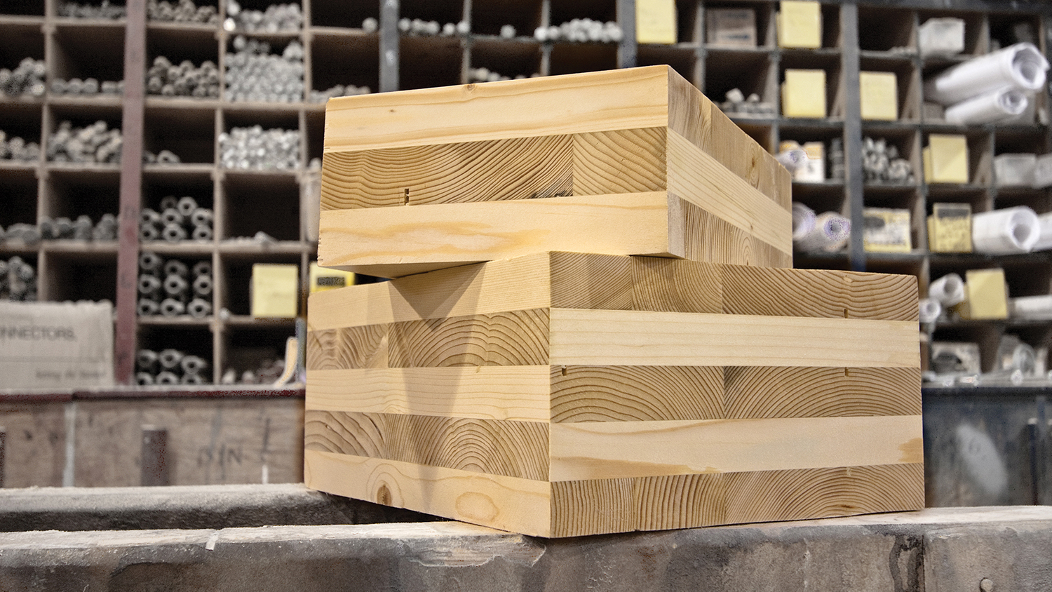 Cross-laminated timber blocks